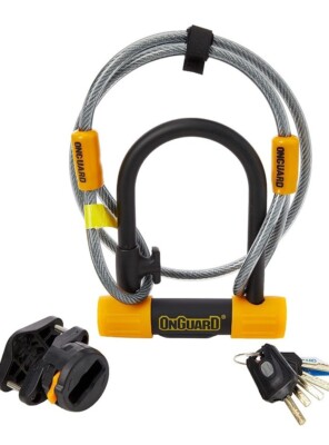 On Guard 8015 Bulldog Bike Mini Combo Cable/U Lock w/5 Laser Cut Keys A1