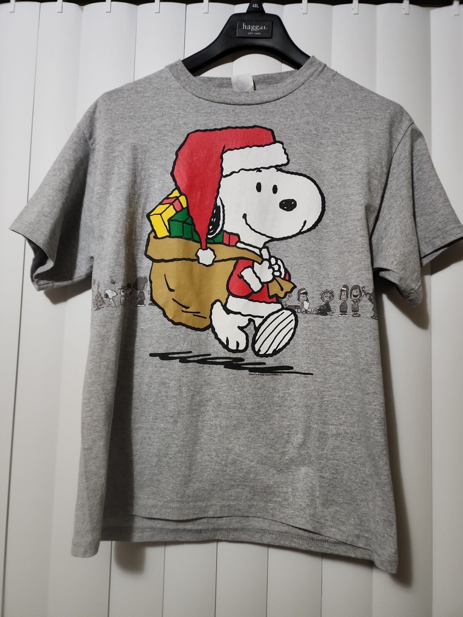 Snoopy Christmas Shirt Santa Hat Decorating the tree both sides 3D 