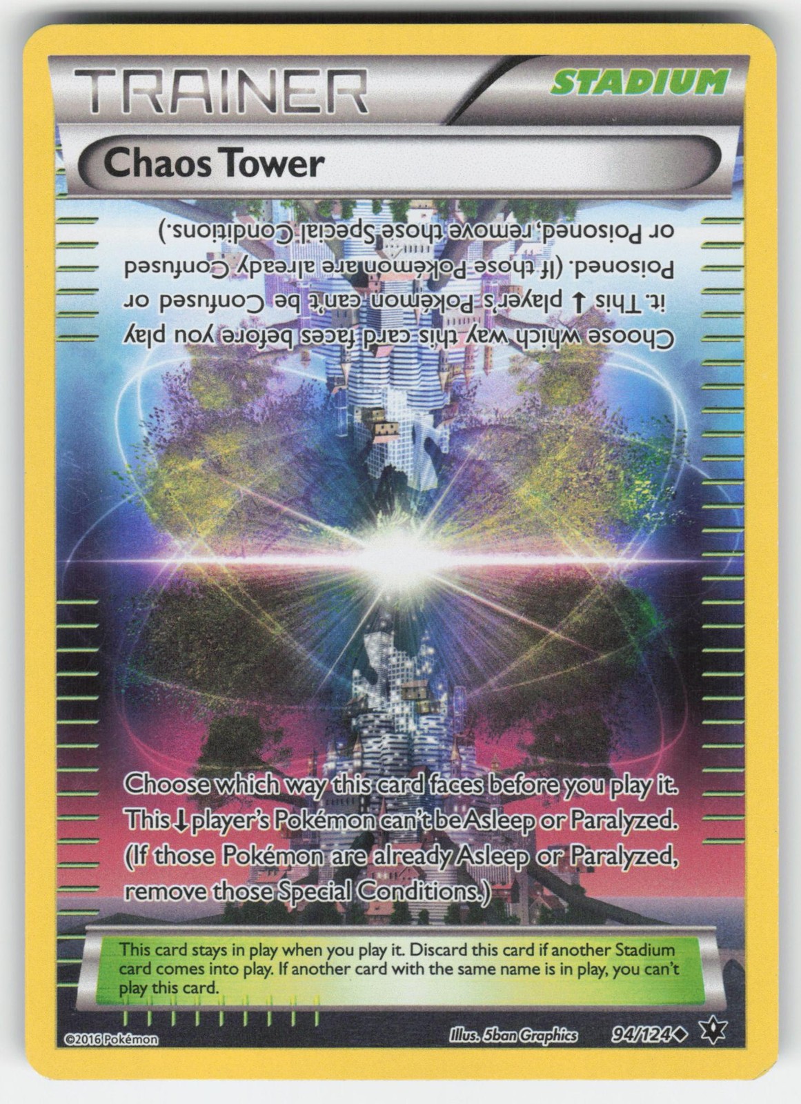Chaos Tower 94/124 Uncommon Fates Collide Pokemon Reverse Holo LP