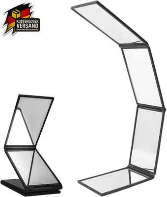 360 Grad Spiegel VierWegeSpiegel Tragbarer Makeup Klappspiegel Schwarz Faltbarer