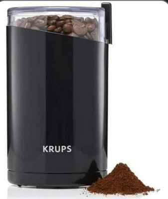 Krups F203 Black Coffee Mill  Spice Bean Grinder Electric Ground Push Button 