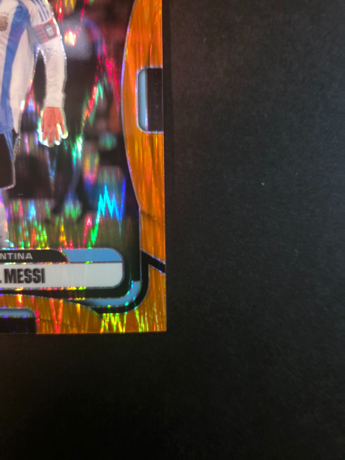 Lionel Messi Orange Flash Prizm 201/315 2026 Panini Prizm Fifa World Cup view 4