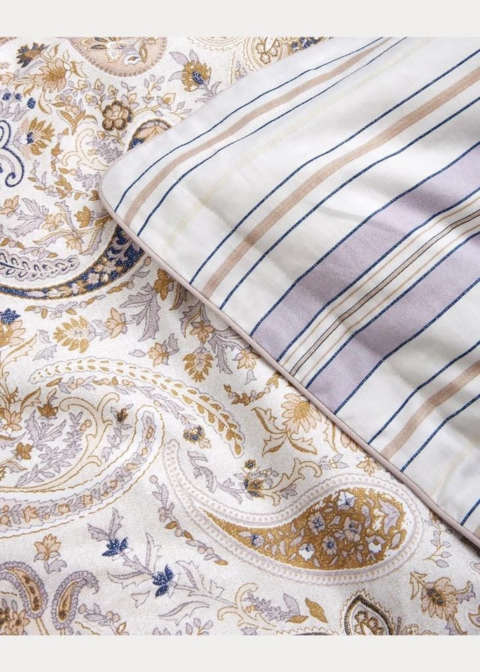 RALPH LAUREN Estella Paisley 3P ПОЛНЫЙ/КОРОЛЕВА ПУХОВОЕ ОДЕЯЛО НАВОЛОЧКИ КОМПЛЕКТ $385 ХЛОПОК САТИН - Изображение 4 из 4
