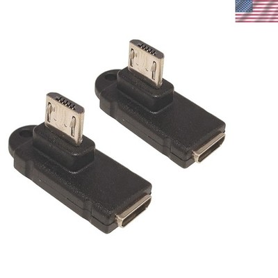 Micro USB 2.0 5Pin M to F Angled Adapter - 90° Right/Left Extension Connector
