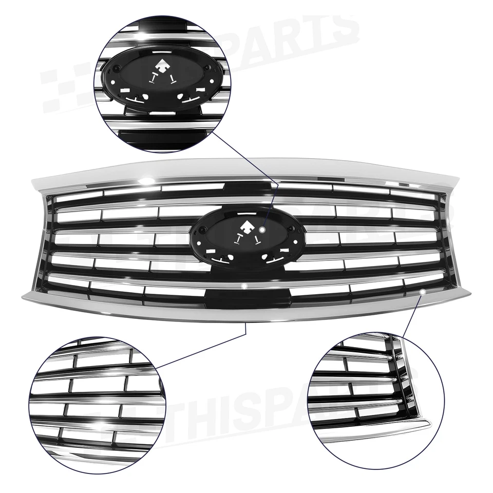Fit For 2013 2014 2015 Infiniti QX60 JX35 Chrome Grille IN1200123 623103JA0A Foto 4 de 4