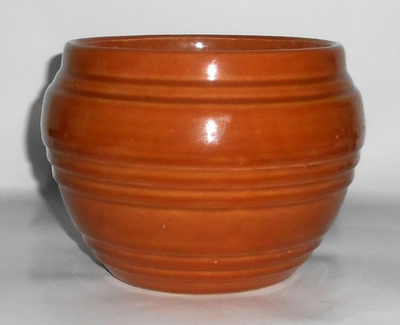 #ad VINTAGE Pacific Pottery Early Rust Banded #1500 Jardiniere $56.23