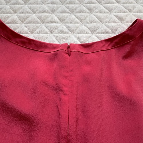 Talbots Women’s Dress Size 12 100% Silk Fit & Flare Coral Color Summer Soft - Picture 10 of 16