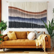 Large Macrame Wall Hanging Tie-Dye Boho Wall Art Fiber Art Decor for Living R...
