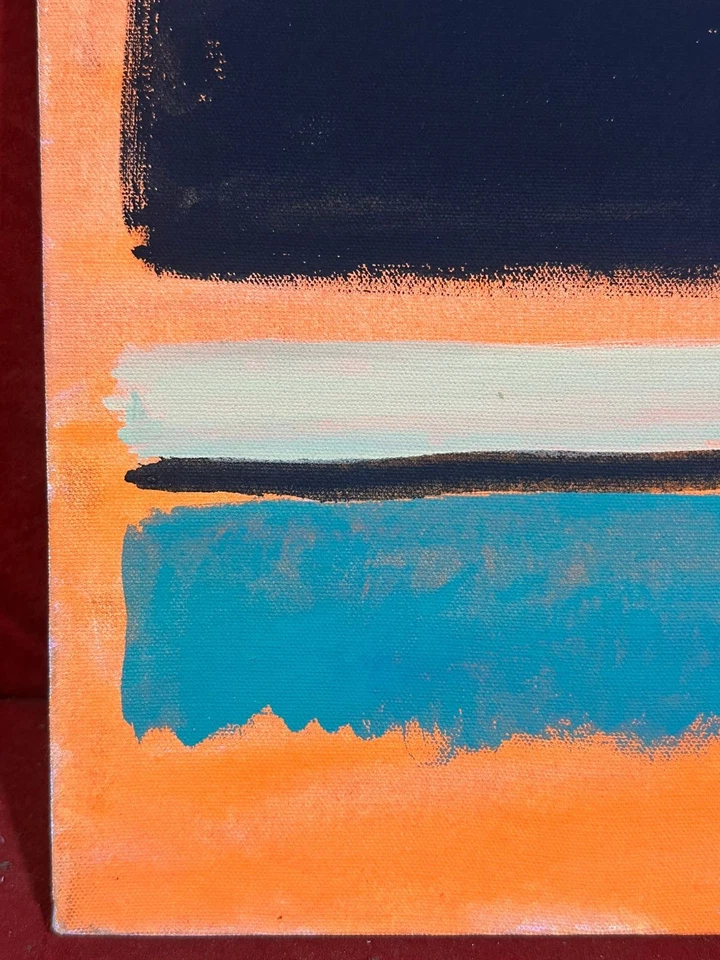 Pintura a óleo sobre tela MARK ROTHKO, vintage carimbada assinada - Imagem 2 de 4