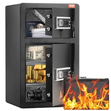 VEVOR Double Doors 4.5 cu.ft Safe Box with Key Lock & Password, Safe Lock Box...