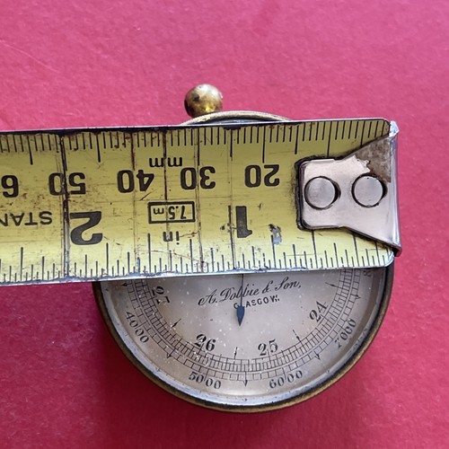 Antique A DOBBIE & SON brass pocket barometer untested for restoration.See pics - Picture 15 of 23