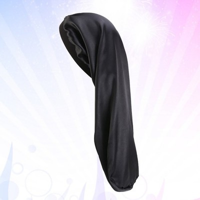 1Pc Durable Elastic Sleeping Cap Black Stretchy Hair Loss Cap Protects Hairdo