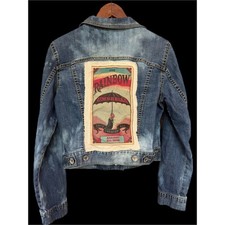 Rainbow Umbrella Denim Jean  Jacket | Love Conquers All | Upcycled / Medium