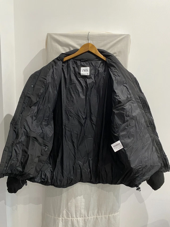 ZARA Black Puffer Coat Size XL - Image 4 of 4