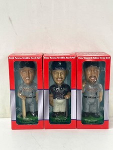 Lot of 3 Vintage MLB Hand Painted Bobble Head Collectible Dolls