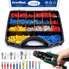 1150Pcs Wire Connectors Kit, Insulated Electrical Terminals with Crimping Too...