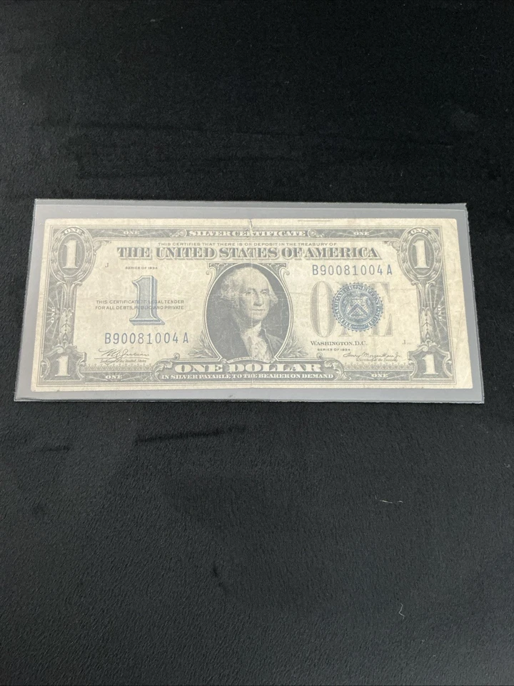 1934 $1 DOLLAR SILVER CERTIFICATE FUNNY BACK NOTE - Image 2 of 4