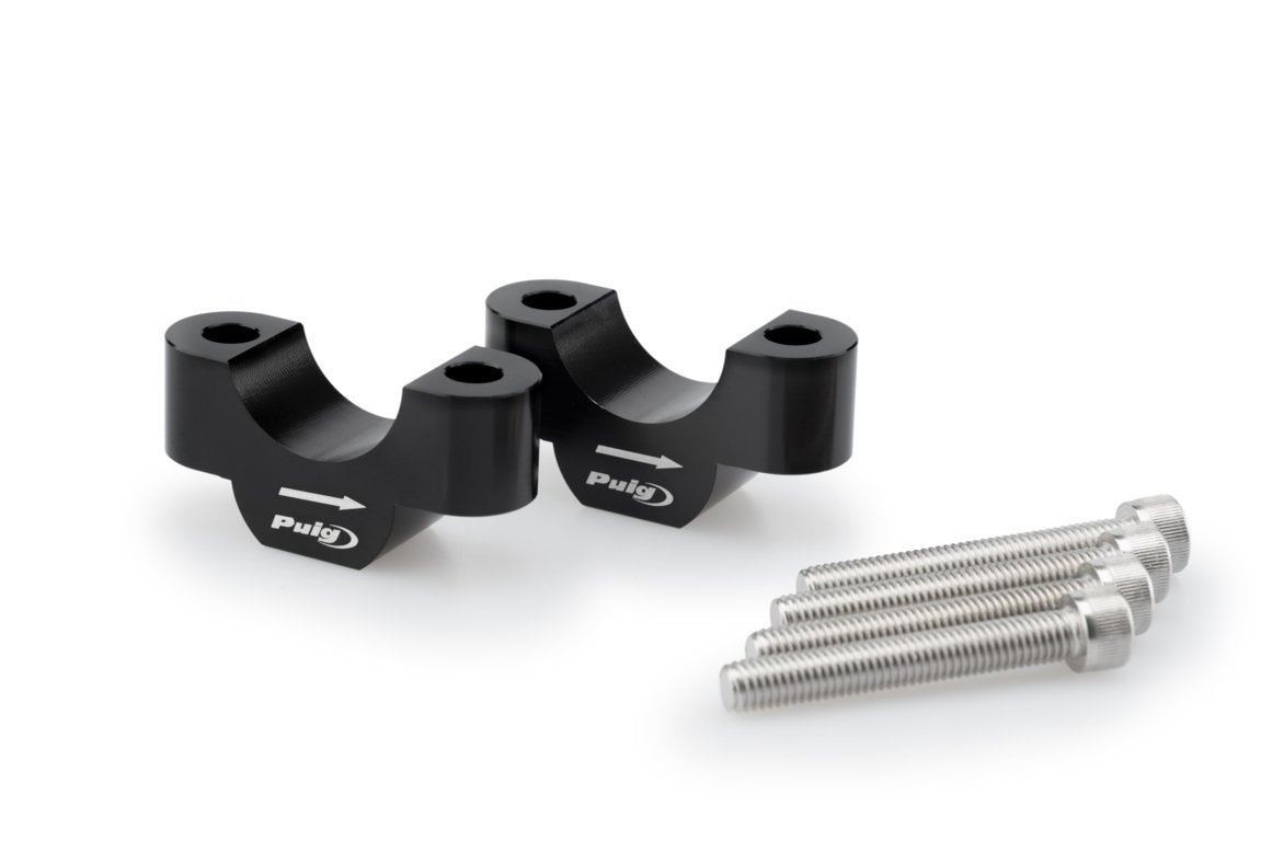 Puig Black Handlebar Risers - 20mm Rise BMW R 1250 GS Adventure 2018-2024