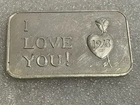 Rare! 1973 “I Love You”- 1 Troy Oz .999 Fine Silver Bar- Crabtree Mint