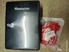 Sealed Wallmount SentrySafe Key Box, Black With Keys And Pack Of Red Key Hangers