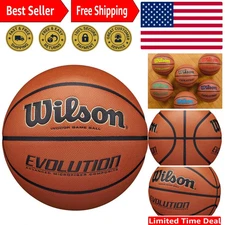 WILSON Men's Evolution Game Basketball (29.5") - Official Size USA Stoke