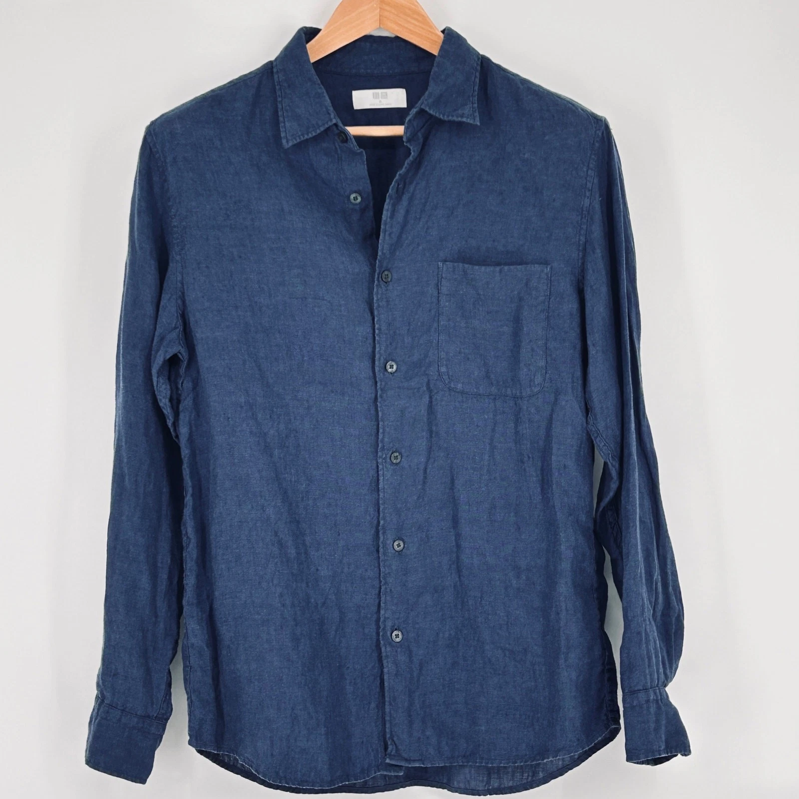 UNIQLO Shirt Men’s 100% Linen Long Sleeve Button Down Casual Navy Blue Medium
Opens in a new window