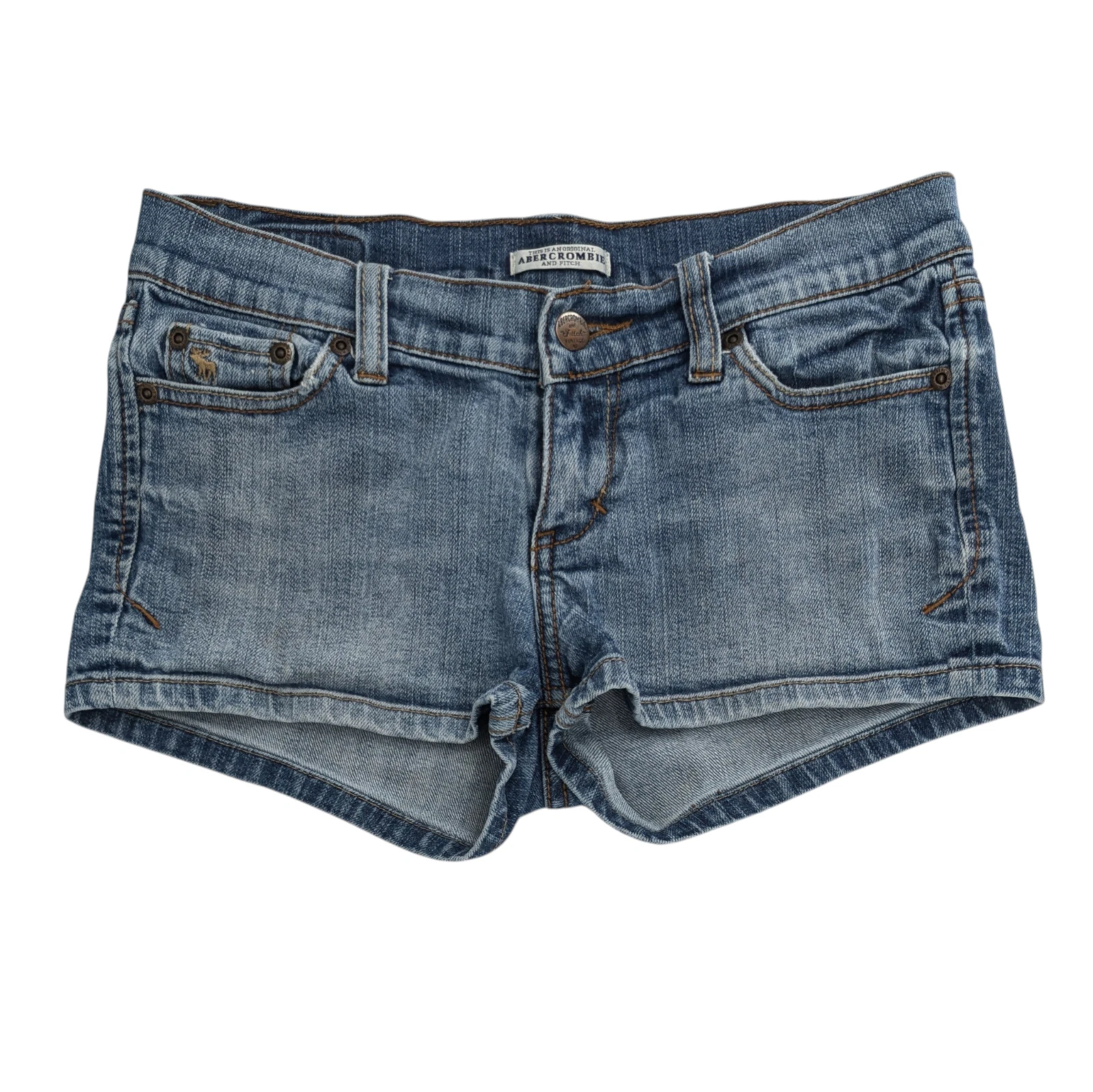 Abercrombie & Fitch Vintage Y2K Low Rise Micro Mini Denim Shorts Size 4 Booty
