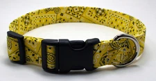 Bandanna Yellow Dog Collar Adjustable Handmade Custom Designer