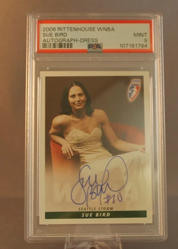 2006 RITTENHOUSE WNBA -SUE BIRD - AUTHOGRAPH - DRESS- PSA GRADED MINT 9