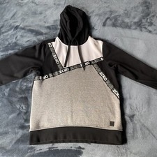 Marc Ecko Cut  Sew Men  s Long Sleeve Pullover Black  Gray Hoodie Medium