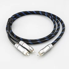 1M Hi-Fi Subwoofer BASS Cable RCA to 2×RCA Male Audio Splitter Signal Cable Cord