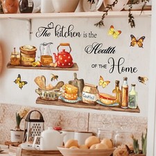 Bowl Kitchenware Utensil Shelf Wall Stickers, sacinora The Kitchen is the Hea...