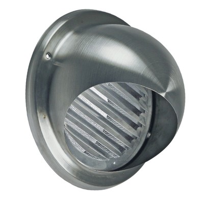 Abluft Haube Aussenhaube Anschluss 150mm Edelstahl Rund Lamellen Insektendraht