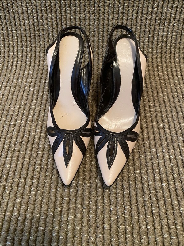 Enzo Angiolini Pink And Brown Sling Back Heels Size 6.5 3” Heel