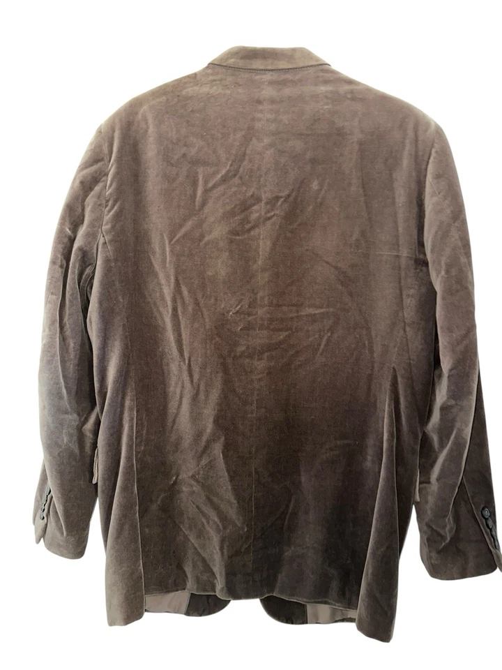 Merona Mens 100% Cotton Velvet Blazer Sz 42R Mushroom Brown 2 Button Jacket - Image 3 of 4