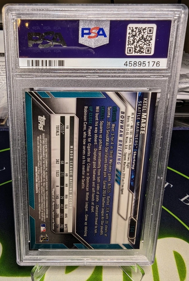 2016 Bowman Chrome KETEL MARTE Rookie Card #144 PSA 10 | DBACKS NLCS MVP LOW POP - Image 2 of 4