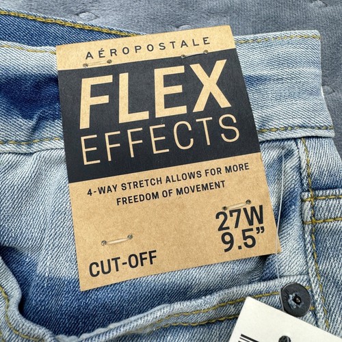 Aeropostale Jorts Shorts Mens 27 Denim Cut Off Distressed Ripped Flex Effect NWT - Picture 5 of 14