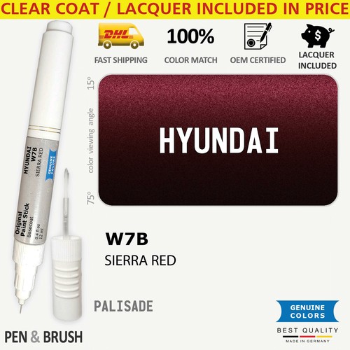 W7B Touch Up Paint for Hyundai Red PALISADE SIERRA RED Pen Stick