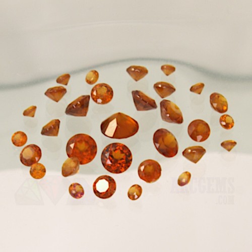 Natural Orange Hessonite Garnet Gemstone 2mm 3mm 4mm 5mm 6mm Loose Round Faceted - Picture 4 of 8