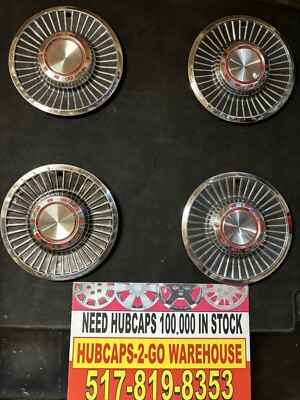 1958 Ford Ranchero Thunderbird 14  Full Hubcaps Convertible Beautiful Oem Set4