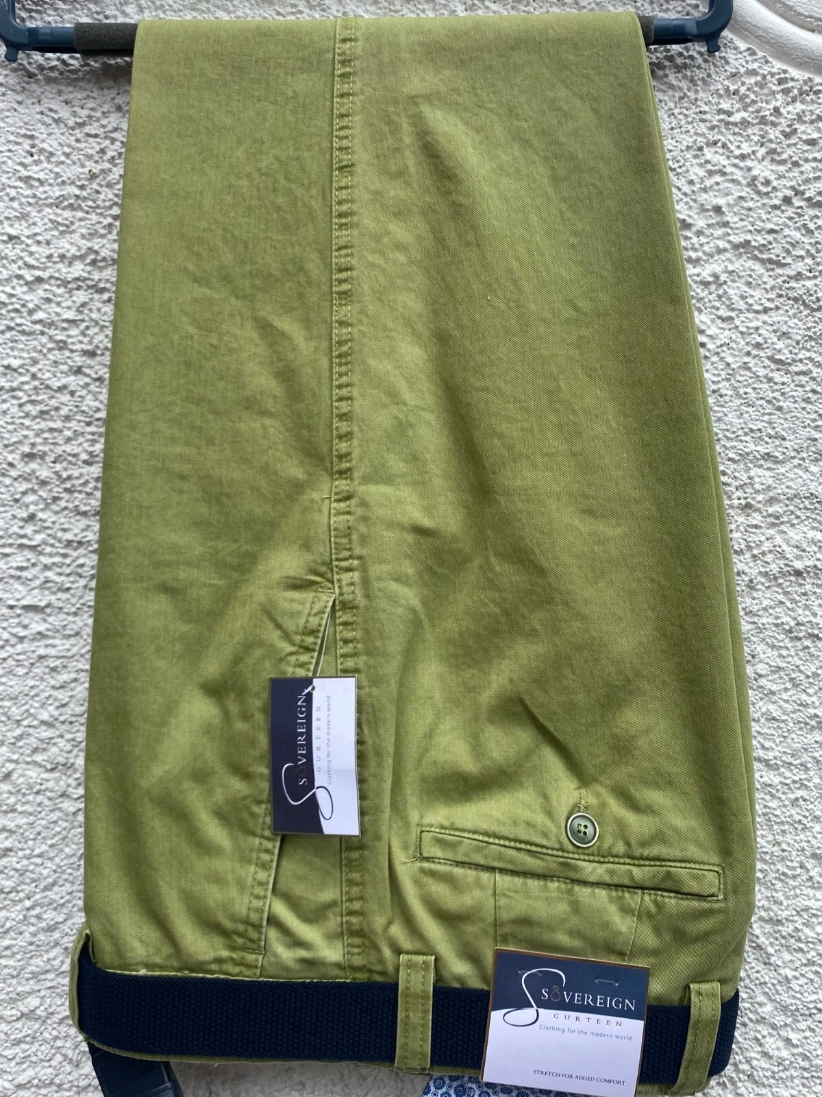 Gurteen Mens Cotton stretch chino - BNWT - Colour:- Green - Many sizes