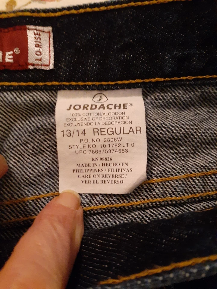 Jordache Womens Jeans Lo-Rise Dark Wash Blue Size 13/14 - Image 4 of 4