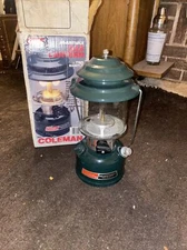 Vintage Coleman Gas Lantern Model 288A700 Dual Mantle Green 5-87 With OG Box