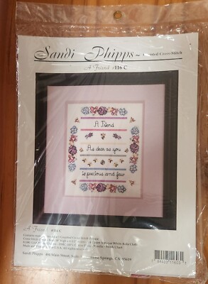 Sandi Phipps Counted Cross Stitch Kit. A Friend #116C. New, sealed. Vintage