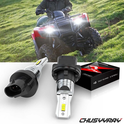 LED Headlight 2 Bulbs Lights for Honda ATV UTV Fits 34901-HP5-601 34901-HN5-M40 - Picture 1 of 15