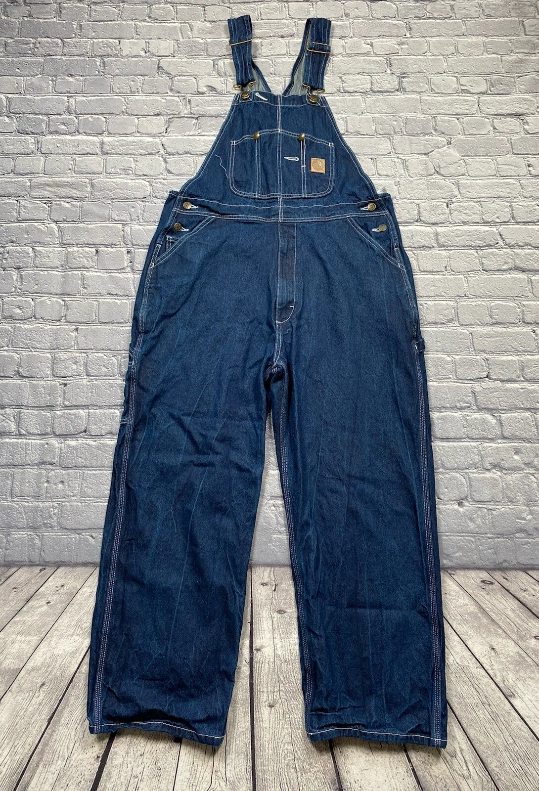 Berne Overalls Men’s Size 40x30 Blue Bibbed Denim Carpenter Adjustable Workwear