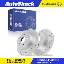 Rear Drilled Slotted Brake Rotors Pair for Chevy Malibu Buick LaCrosse V6