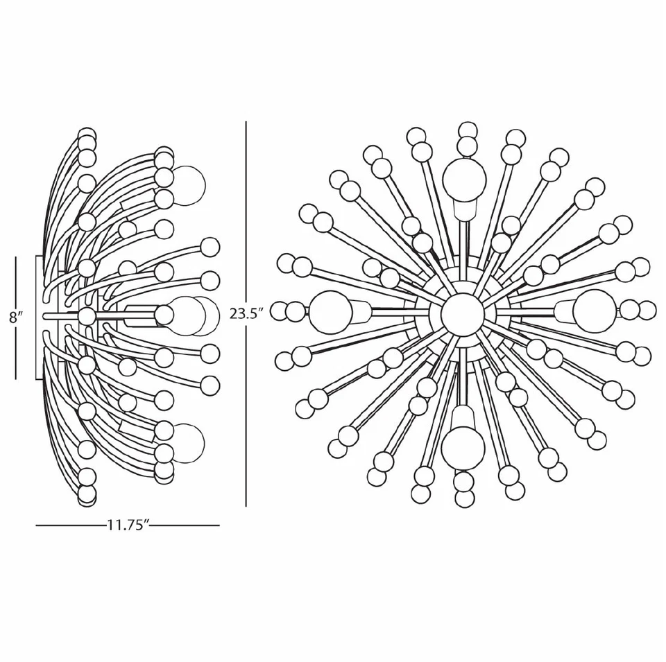 Robert Abbey Anémona Al ras 24 Anémona 24" Techo semi-al ras - Níquel Foto 2 de 2