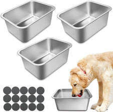 3 Pcs 3 Gallons Extra Large Dog Water Bowl, with 15 Non-Slip Gaskets Stainless