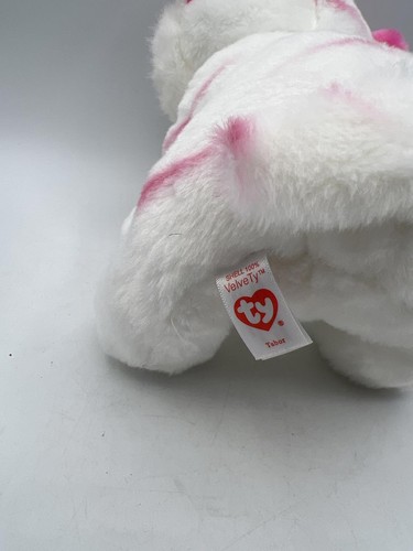 Ty Beanie Boo Snow Leopard Plush Toy - White with Pink Stripes - Picture 3 of 9